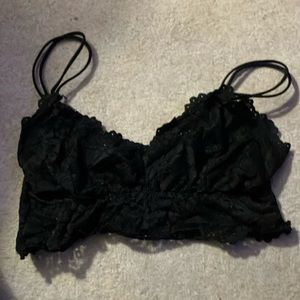 Black lace sports bra small